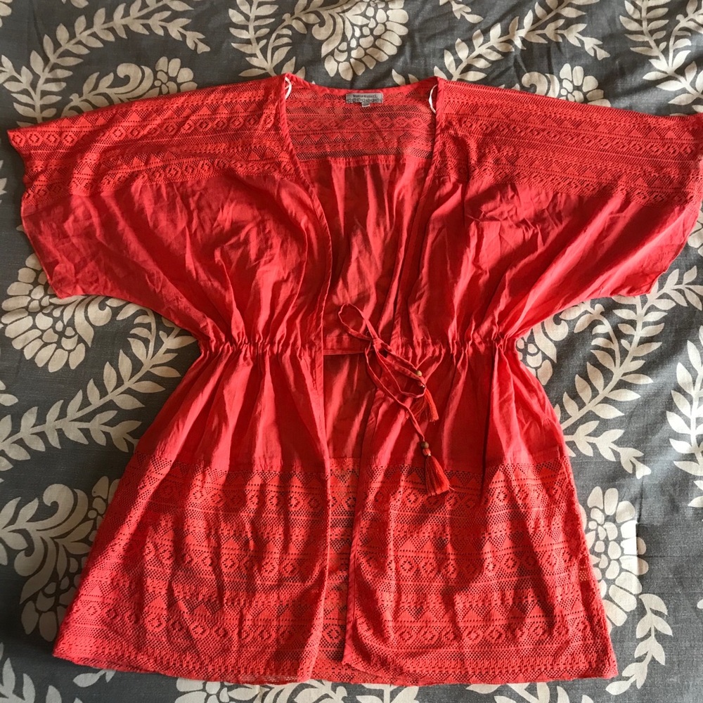 World Market cardigan / swimsuit coverup, orange